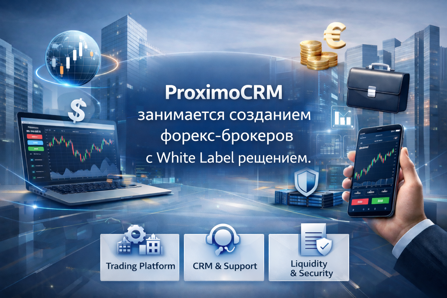 ProximoCRM занимается созданием форекс-брокеров с White Label решением.