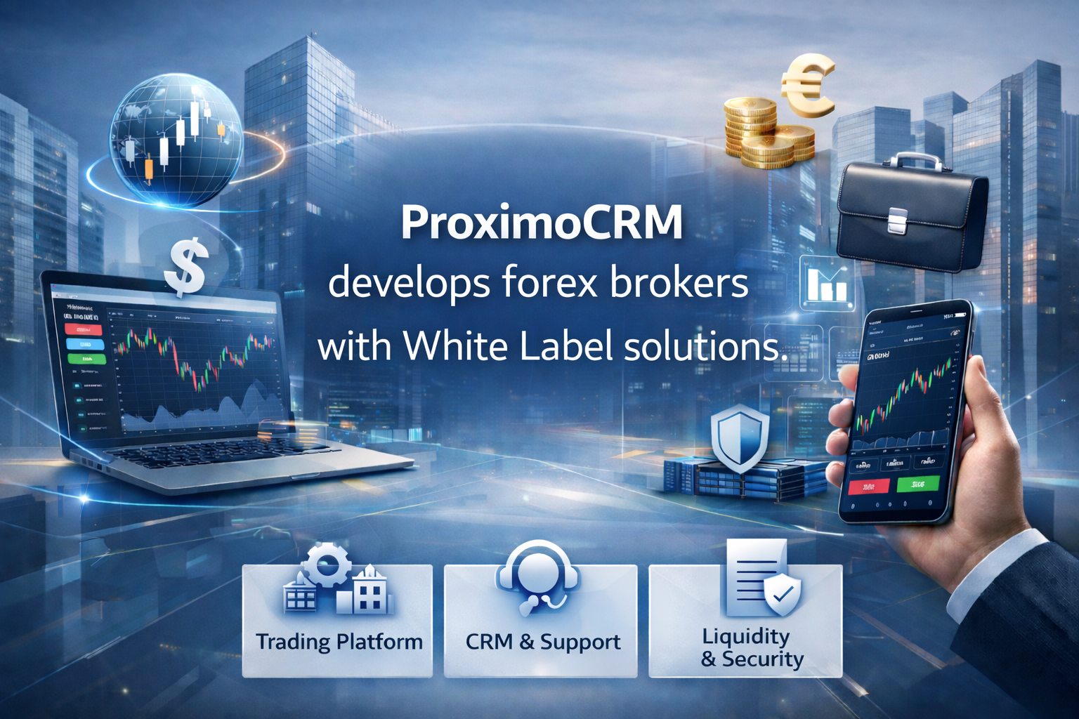 ProximoCRM develops forex brokers with White Label solutions.